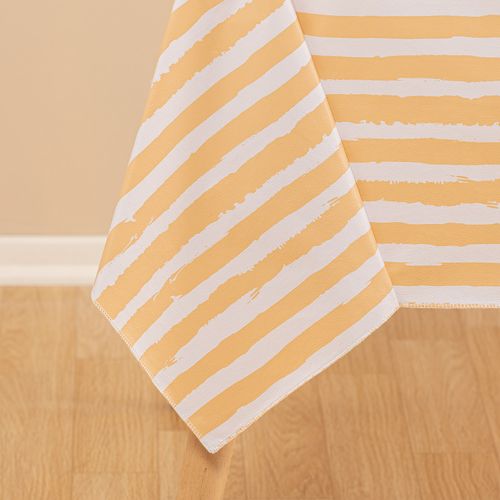 Mantel Chico Rectangular Ecocuero Antimanchas Rayas Desparejas