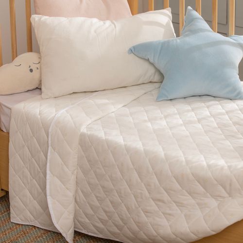 Acolchado Cuna Reversible de Algodón Estrellas y Gardenias