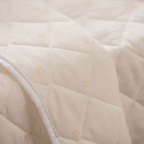 Acolchado Cuna Reversible de Algodón Estrellas y Gardenias