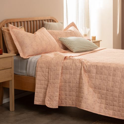 Cubrecama King Reversible Flores Ornamentales