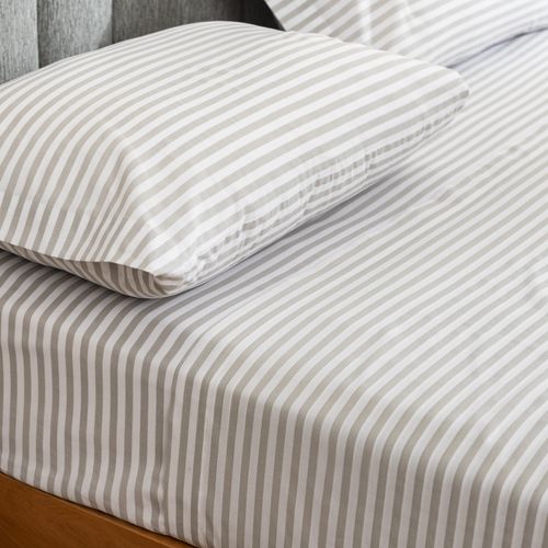 Juego de Sábanas Extra Queen Algodón Blend Raya Uno