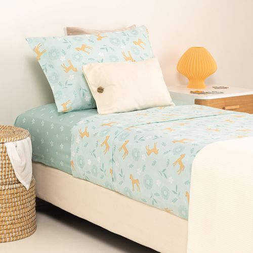 Juego de Sábanas 1 Plaza Algodón Blend Potrillo