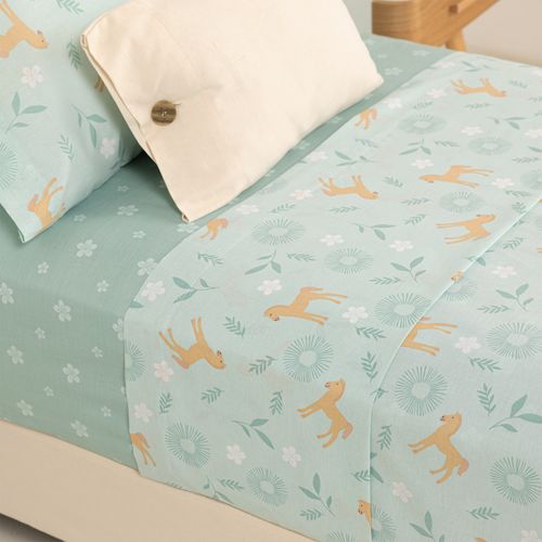 Juego de Sábanas 1 Plaza Algodón Blend Potrillo