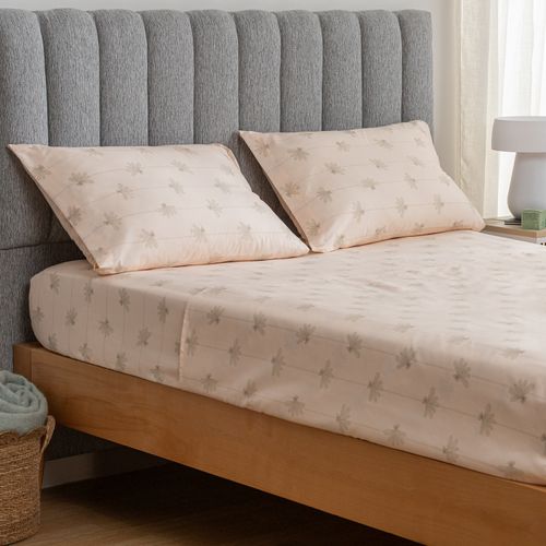 Juego de Sábanas Extra Queen Abanico de Flores