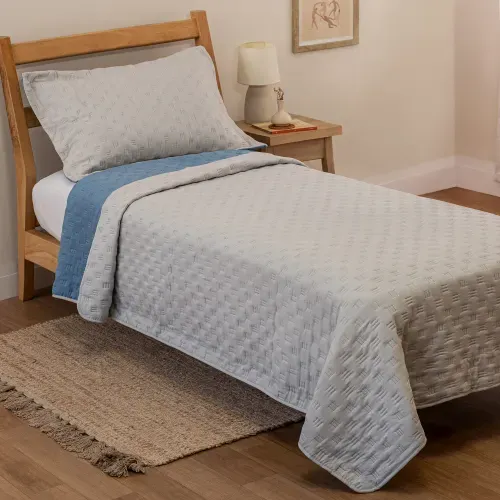 Cubrecama 1 Plaza Reversible Heatpress Redondo