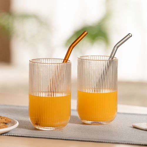 Set de 2 Sorbetes de Vidrio con Limpiador