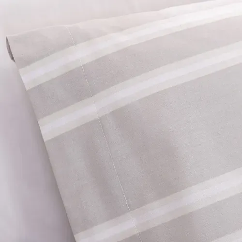 Funda de Almohada Queen Algodón Blend Raya Cielo
