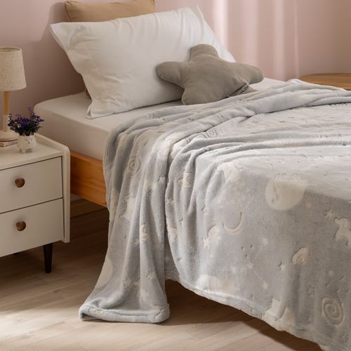 Frazada 1 Plaza Brilla en la Oscuridad Universo