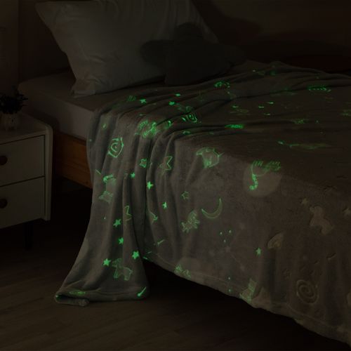 Frazada 1 Plaza Brilla en la Oscuridad Universo