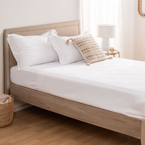 Juego de Sábanas Extra Queen Algodón Satén 300 Hilos Punto Ajour