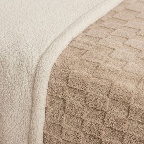 Frazada Queen Jacquard Flannel con Sherpa