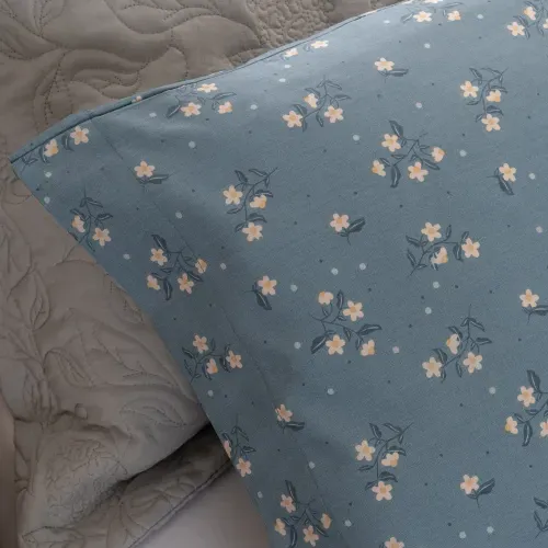 Funda de Almohada Queen Algodón Blend Flor Clara