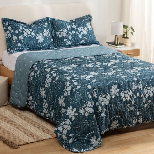 Cubrecama Queen Reversible Búlgaro Jazmín