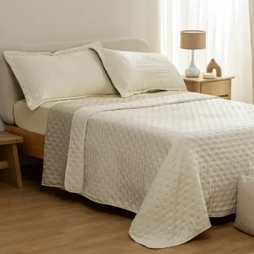 Cubrecama Queen Reversible Heatpress Redondo