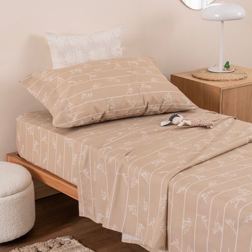 Juego de Sábanas 1 Plaza Algodón Blend Dino Origami