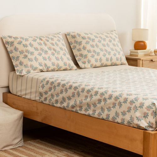 Juego de Sábanas Extra Queen Algodón Blend Flor Heritage