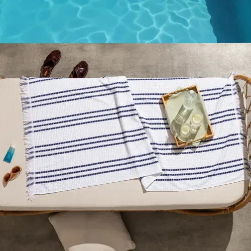 Toallón Playero Extra Large Piqué a Rayas