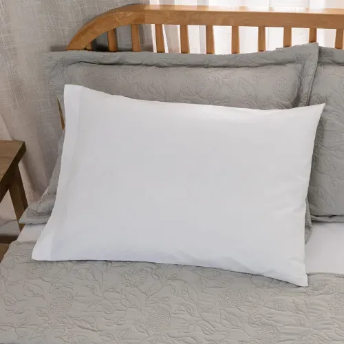 Funda de Almohada Queen Algodón Blend Lisa