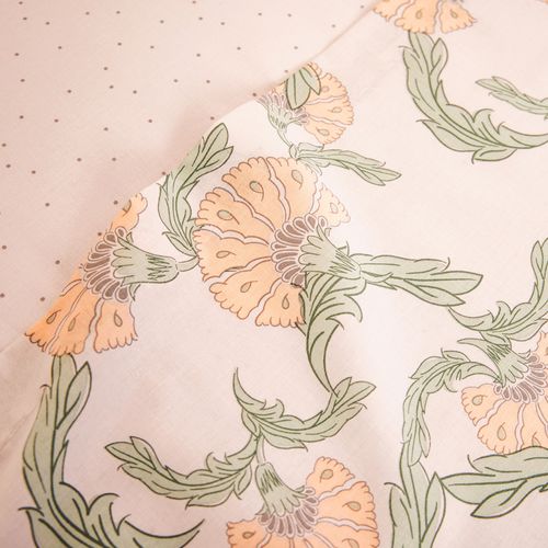 Juego de Sábanas King Algodón Blend Abanicos de Flores