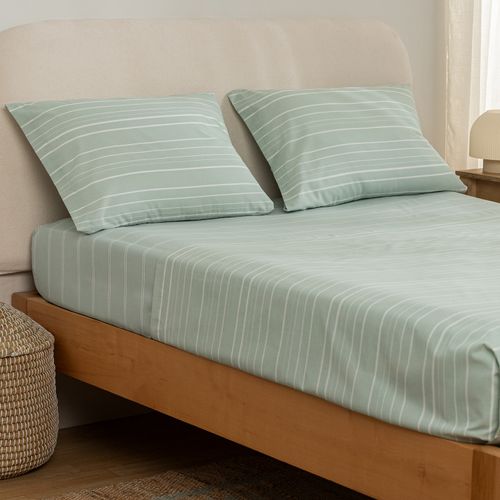 Juego de Sábanas Extra Queen Algodón Blend Rayas