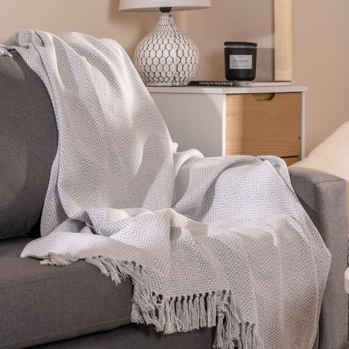 Manta Zig Zag Grande con Flecos