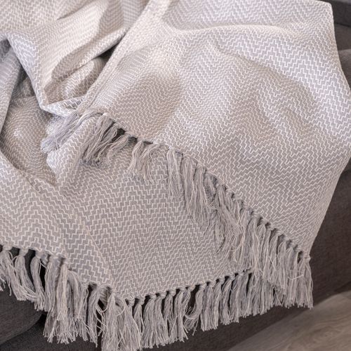 Manta Zig Zag Grande con Flecos