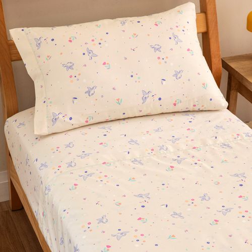 Juego de Sábana 1 Plaza Pájaros en Línea