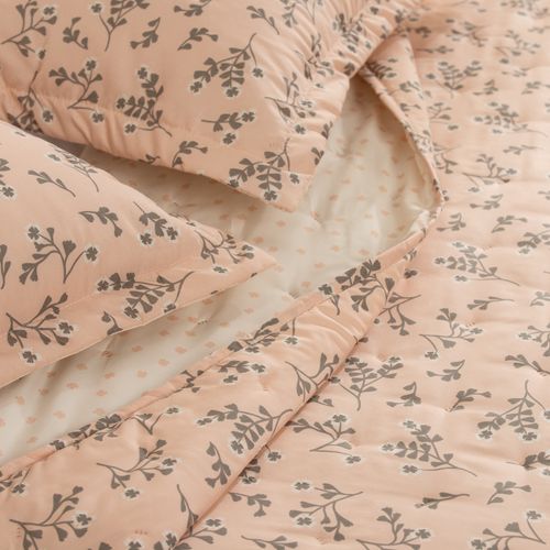 Cubrecama Queen Reversible Flores Olga