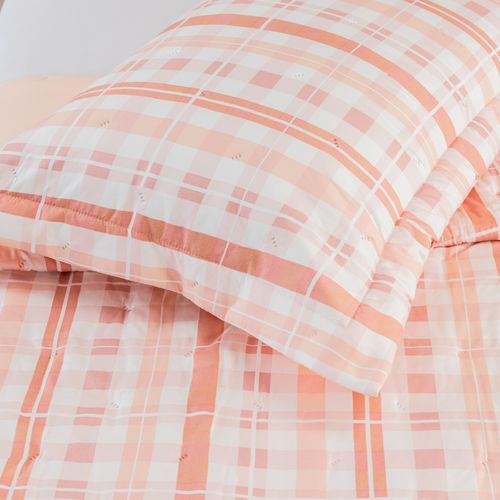 Cubrecama 1 Plaza Reversible Cuadrille