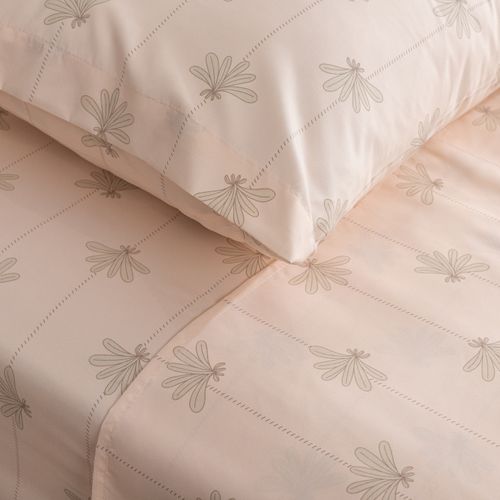 Juego de Sábanas Extra Queen Abanico de Flores