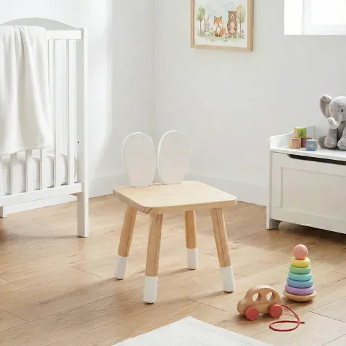 Silla Infantil de Madera con Respaldo Orejitas
