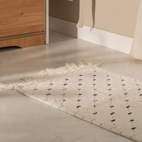 Alfombra de Baño Caminos Cruzados con Flecos