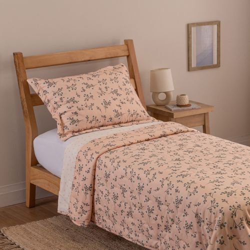 Cubrecama Twin Reversible Flores Olga