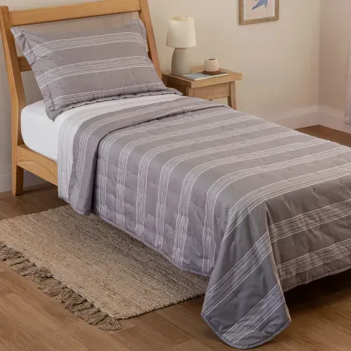 Cubrecama Twin Reversible Rayas