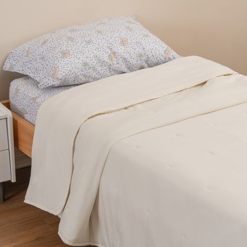 Acolchado Twin 4 Estaciones Atraques de Puntos Liso