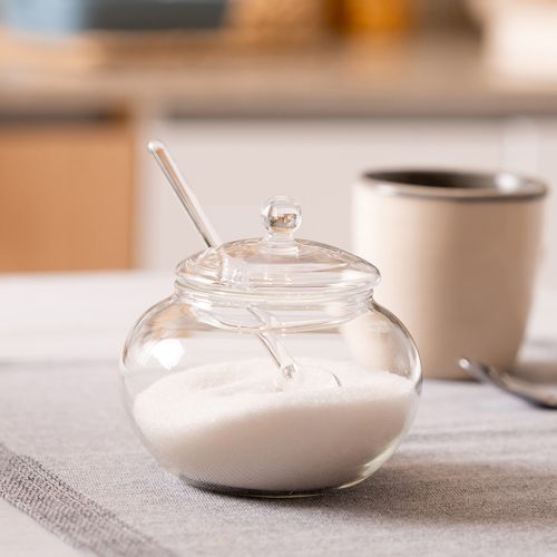 Azucarera de Vidrio con Cuchara