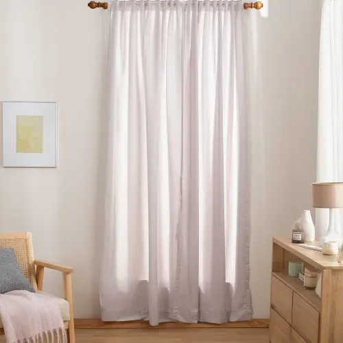 Set de 2 Cortinas de Ambiente Voile Lisa