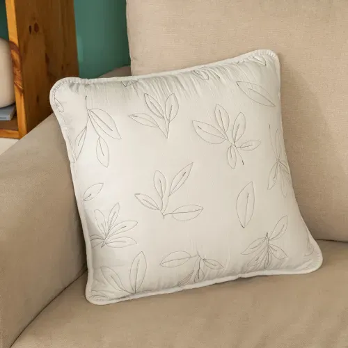 Funda de Almohadón Bordado Hojas