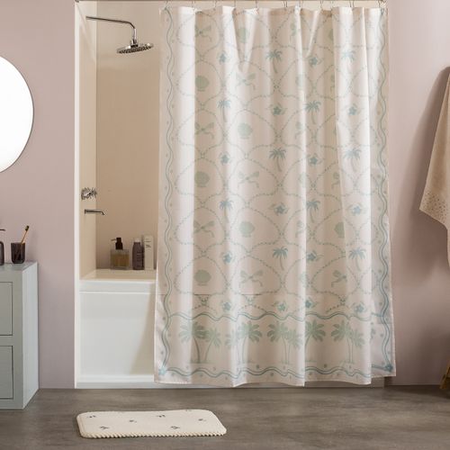 Set de Cortina de Baño Coquette Palm con Ganchos