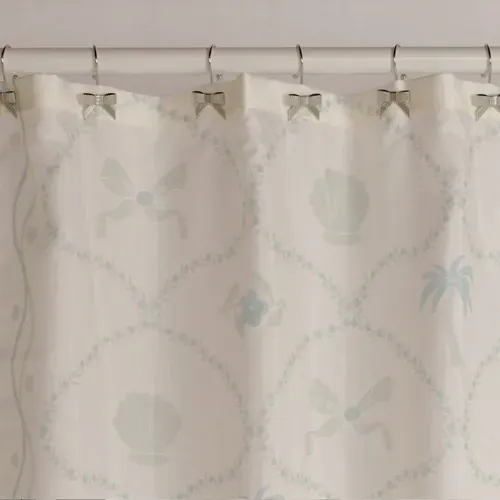 Set de Cortina de Baño Coquette Palm con Ganchos