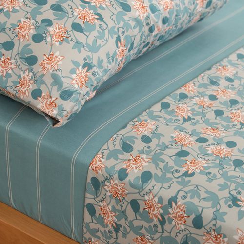 Juego de Sábanas Queen Flor Tropical