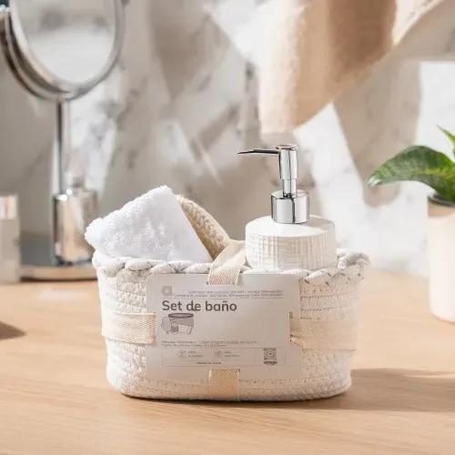 Set de 4 Piezas Regalo para Baño Rústico