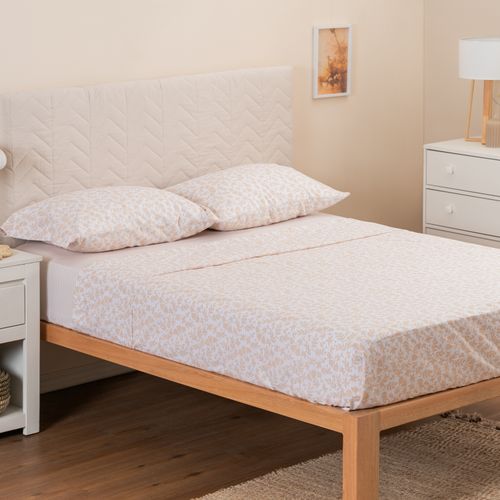 Juego de Sábanas Queen Algodón Blend Flor Tierra