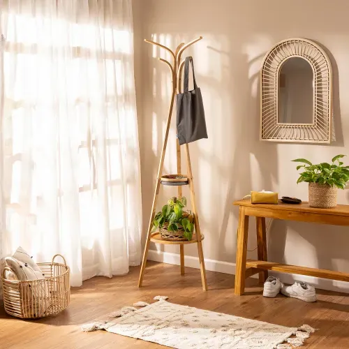 Perchero Trípode de Bambú