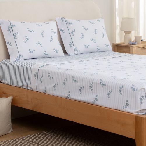 Juego de Sábanas King Algodón Hojas Sensitive