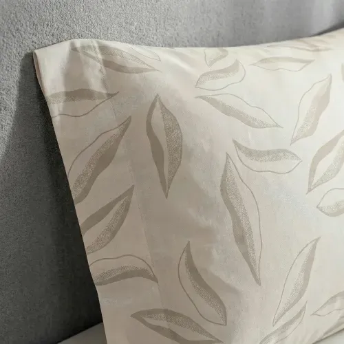 Funda de Almohadas Algodón Blend Hojas y Puntos