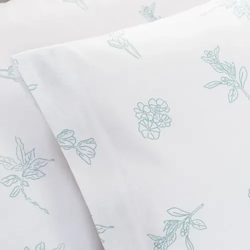 Set de 2 Fundas para Almohadas Queen Algodón Peinado Flores Calm