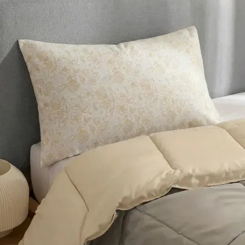 Funda de Almohada Algodón Blend Flor Texturada