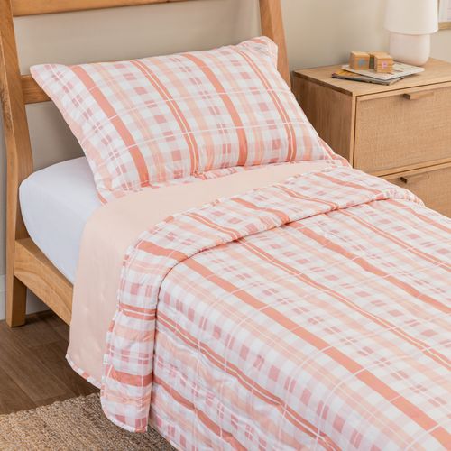 Cubrecama Reversible Cuadrille