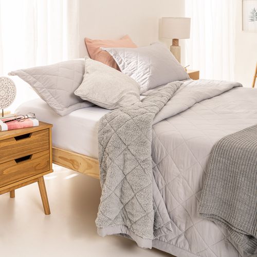 Cubrecama Sherpa Rombo Reversible